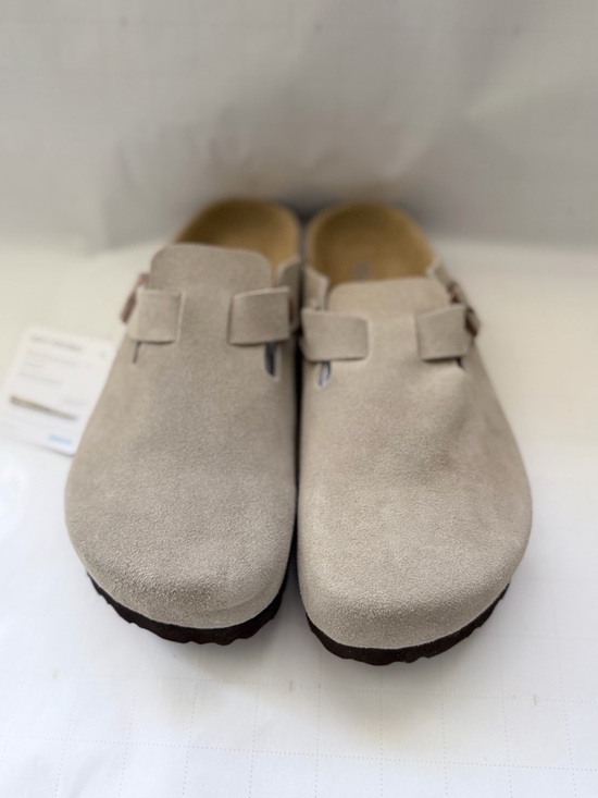 Birkenstock Shoes - Birkenstock Women's Suede Clog Sandals in Light Taupe